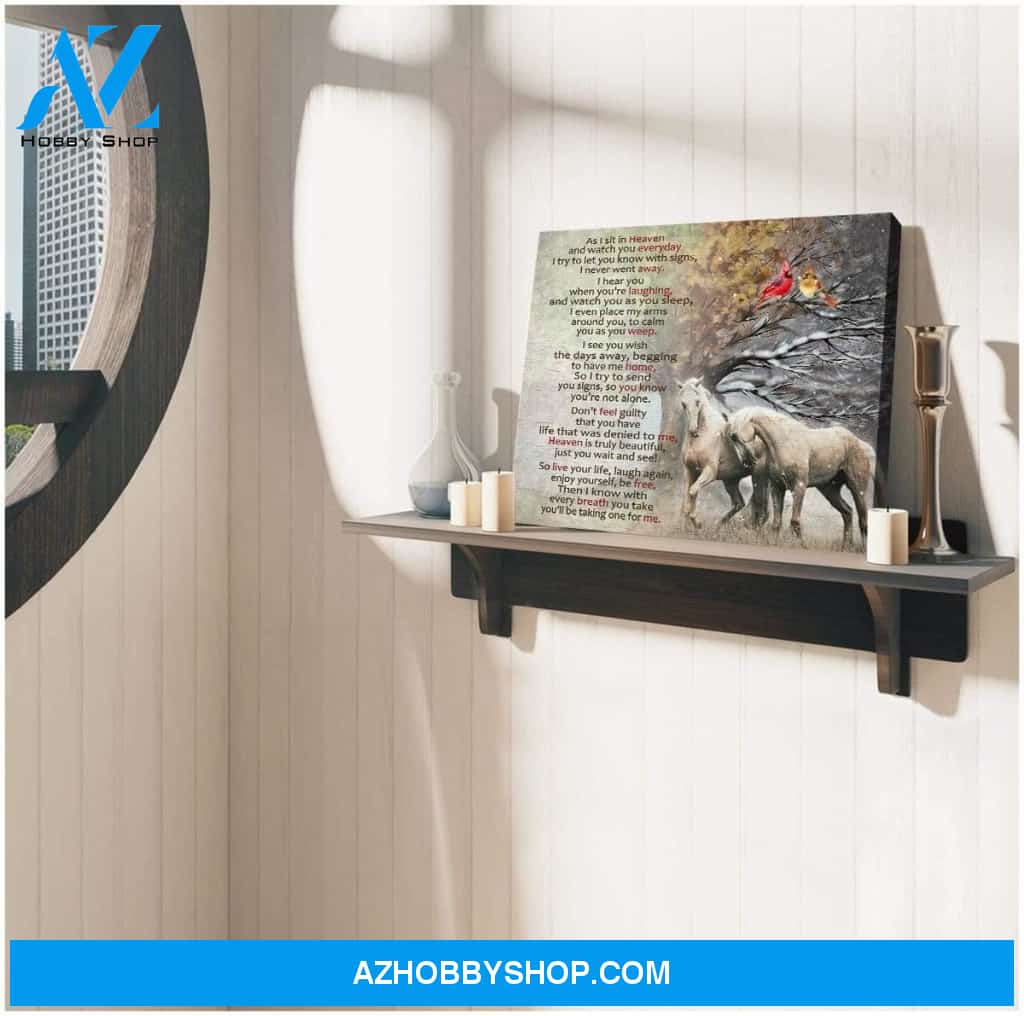 As I Sit In Heaven Horse Wall Art Canvas, Wall Decor Visual Art
