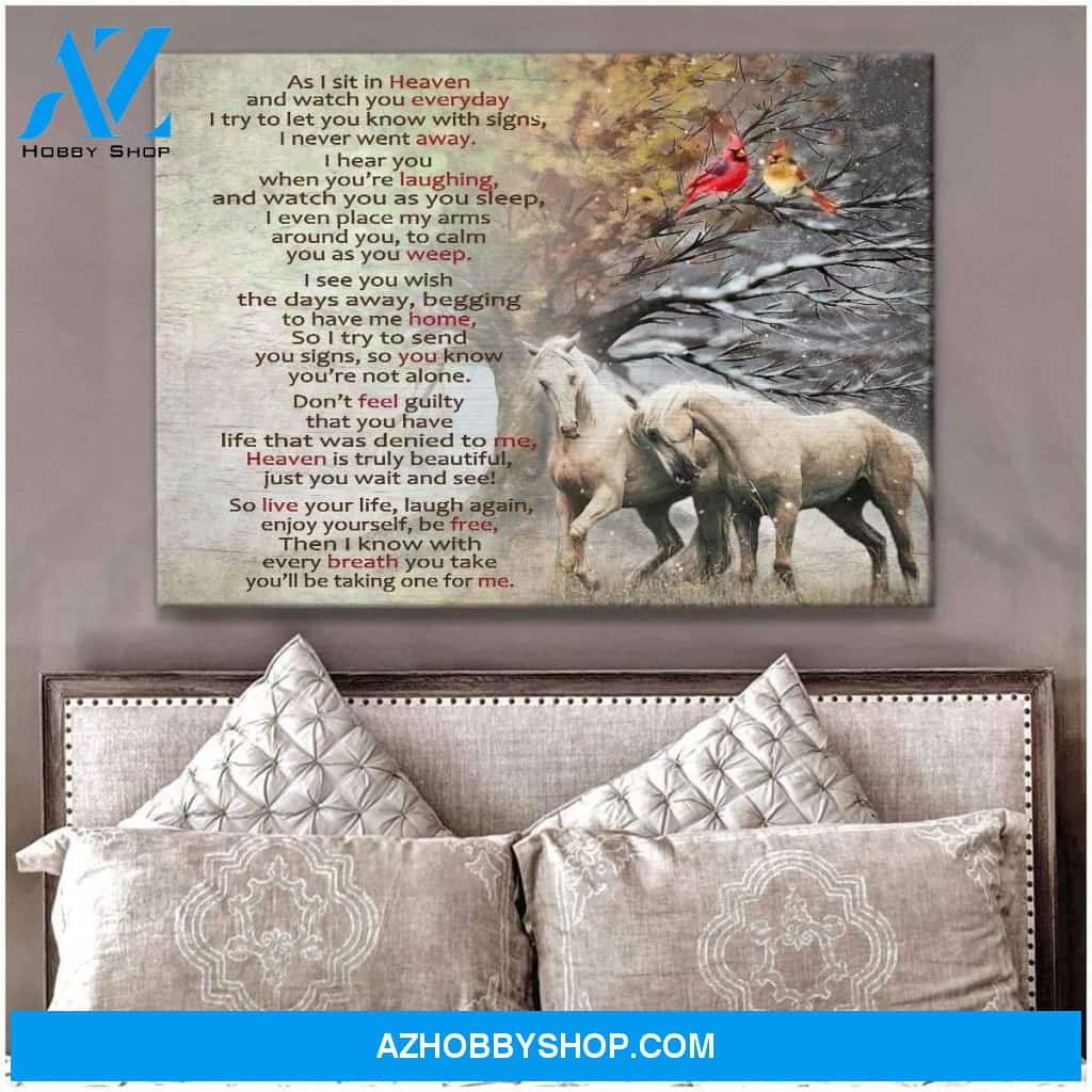 As I Sit In Heaven Horse Wall Art Canvas, Wall Decor Visual Art