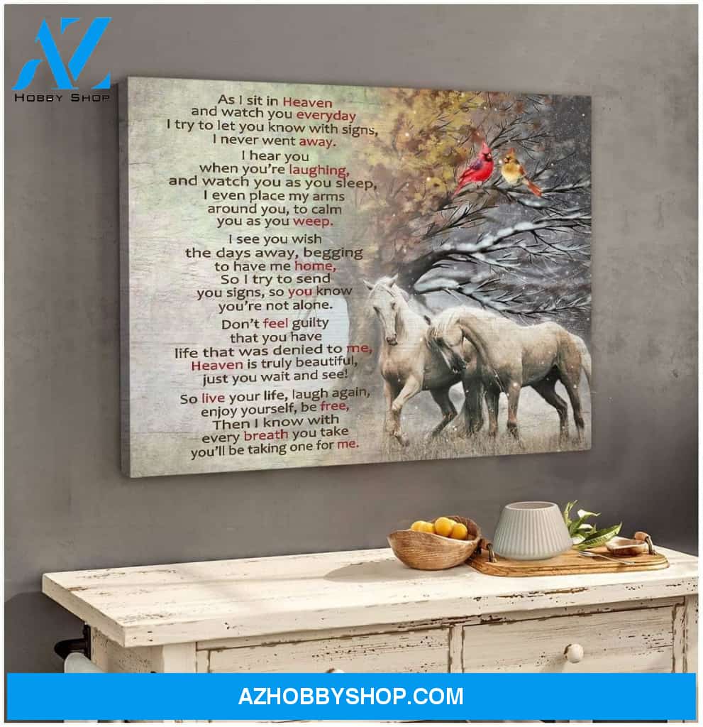 As I Sit In Heaven Horse Wall Art Canvas, Wall Decor Visual Art