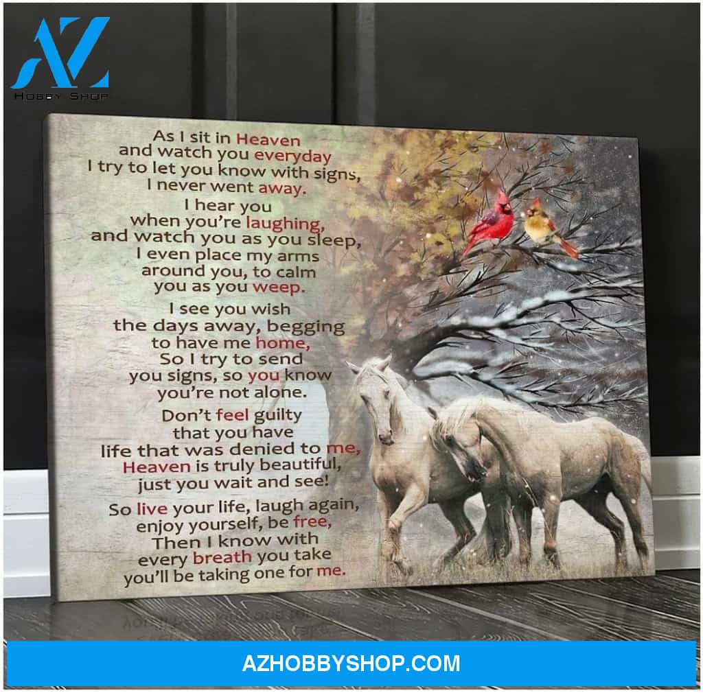 As I Sit In Heaven Horse Wall Art Canvas, Wall Decor Visual Art