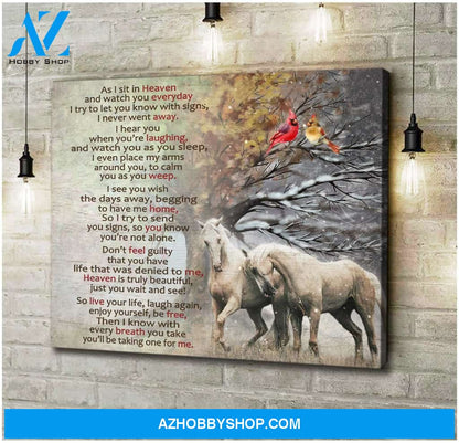 As I Sit In Heaven Horse Wall Art Canvas, Wall Decor Visual Art