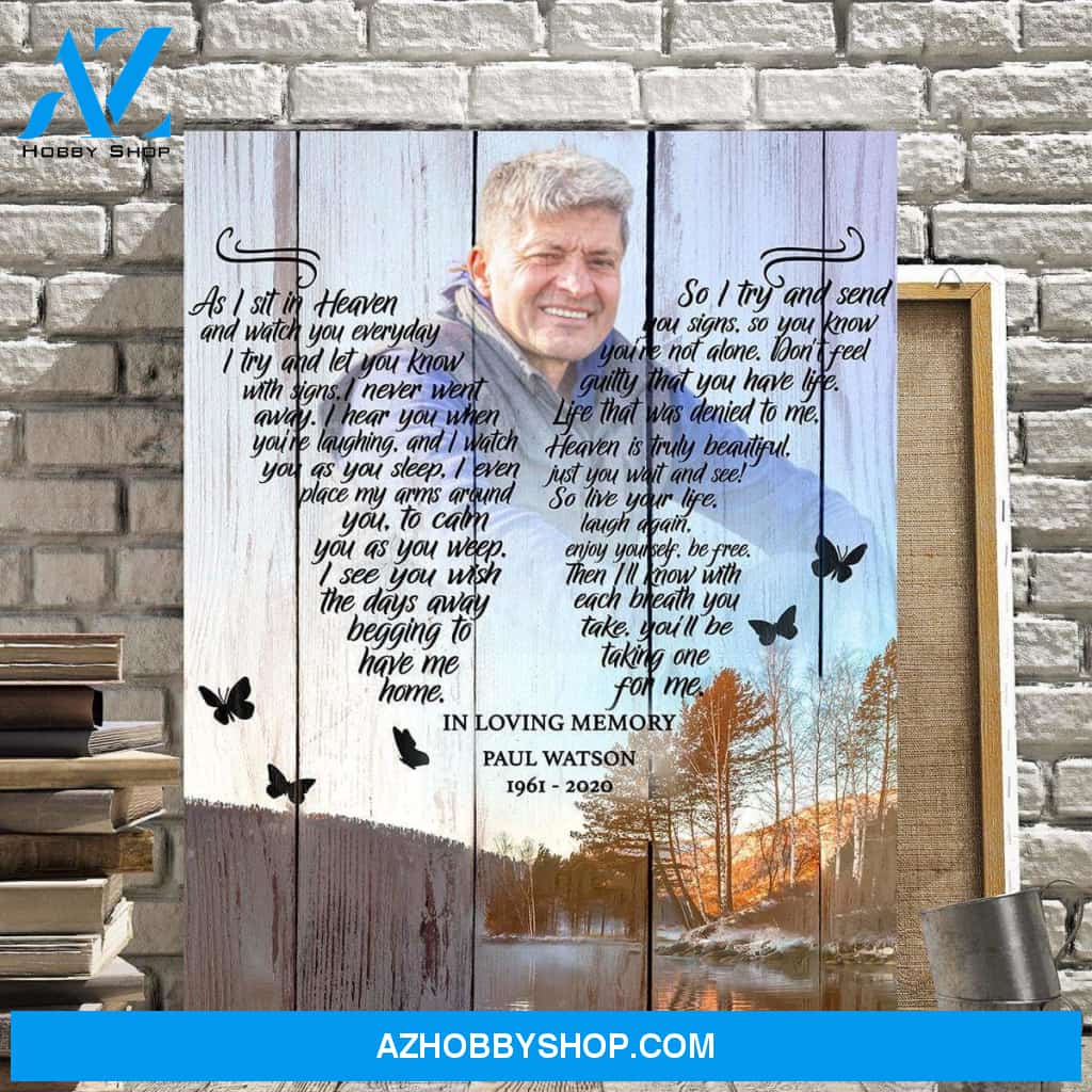 As I Sit In Heaven Lake Background , Canvas, Canvas Wall Art Gift For Family Gift for Remembrance