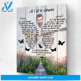 As I Sit In Heaven Meadow Background, Personalized Photo Memorial Canvas, Canvas Wall Art Gift For Family