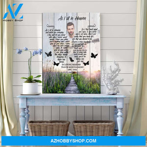 As I Sit In Heaven Meadow Background, Personalized Photo Memorial Canvas, Canvas Wall Art Gift For Family