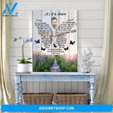 As I Sit In Heaven Meadow Background, Personalized Photo Memorial Canvas, Canvas Wall Art Gift For Family