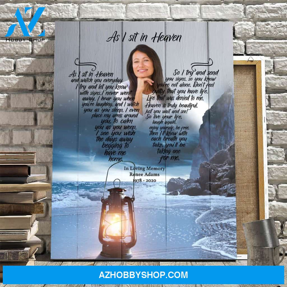 As I Sit In Heaven Moonlight Heaven Background, Canvas, Canvas Wall Art Gift For Family