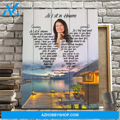 As I Sit In Heaven Once Upon A Tide Background, Canvas, Canvas Wall Art Gif For Family Gift
