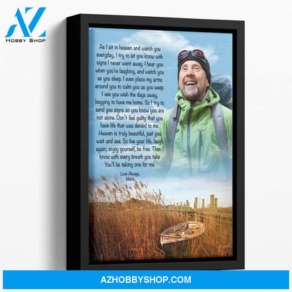 As I Sit In Heaven One Oar Missing, Personalized Photo Memorial Canvas, Canvas Wall Art Gift For Family Gift for Remembrance