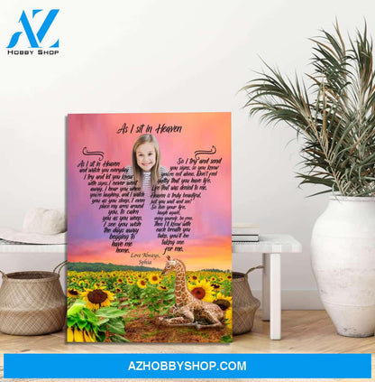 As I Sit In Heaven Outside Of Eden, Personalized Photo Memorial Canvas, Canvas Wall Art Gif For Family Gift
