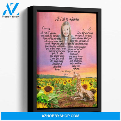 As I Sit In Heaven Outside Of Eden, Personalized Photo Memorial Canvas, Canvas Wall Art Gif For Family Gift