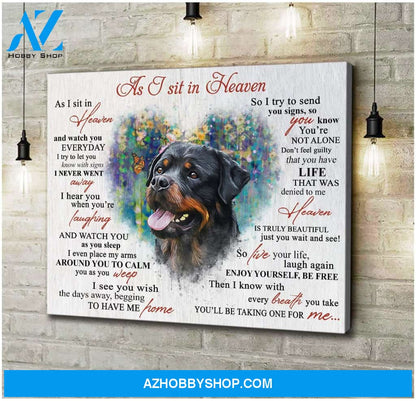 Top #60 As I Sit In Heaven Rottweiler Canvas Wall Art, Wall Decor Visual Art