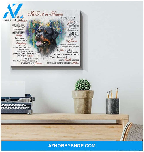 Top #60 As I Sit In Heaven Rottweiler Canvas Wall Art, Wall Decor Visual Art