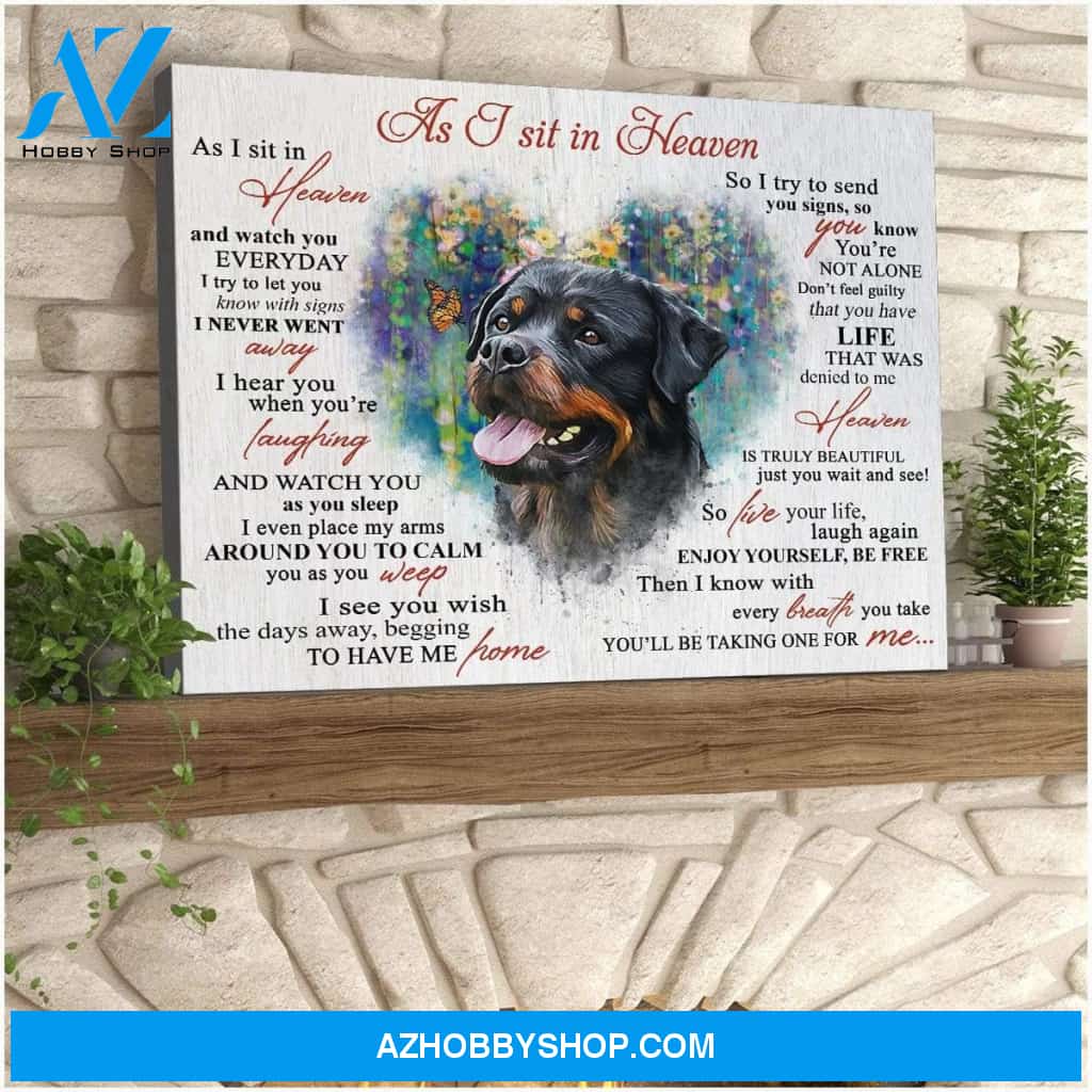 Top #60 As I Sit In Heaven Rottweiler Canvas Wall Art, Wall Decor Visual Art
