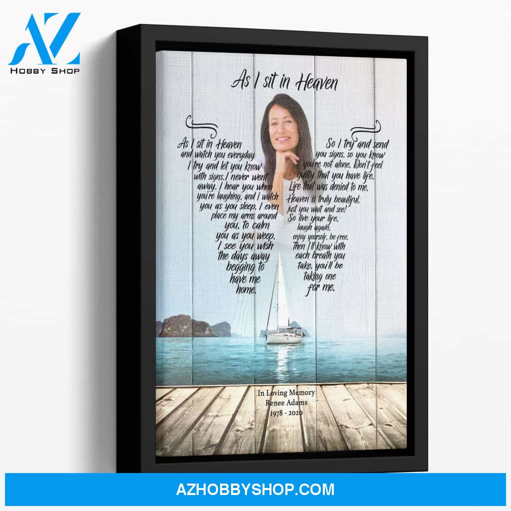 As I Sit In Heaven Sailors Dream, Personalized Photo Memorial Canvas, Canvas Wall Art Gift For Family Gift for Remembrance