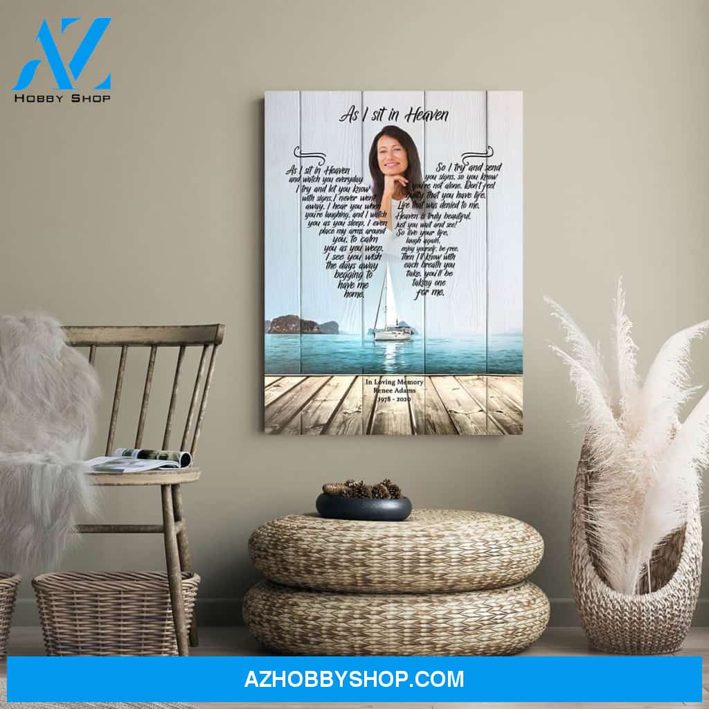 As I Sit In Heaven Sailors Dream, Personalized Photo Memorial Canvas, Canvas Wall Art Gift For Family Gift for Remembrance