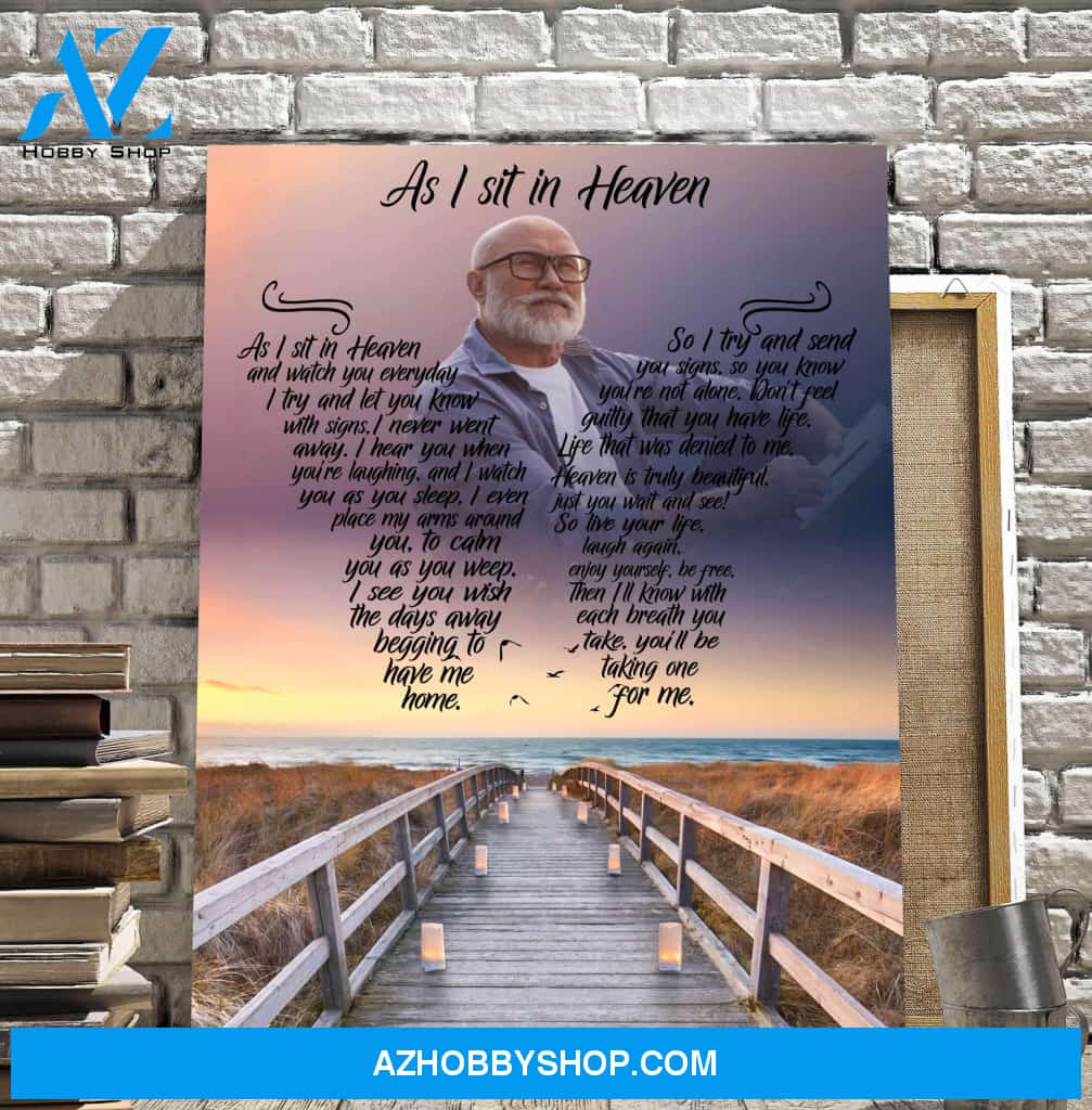 As I Sit In Heaven Sea Duced Background, Canvas, Canvas Wall Art Gift For Family Gift