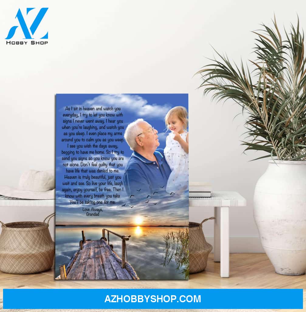 As I Sit In Heaven Second Wind Custom Canvas, Personalized Photo Memorial Canvas, Canvas Wall Art Gift For Family Gift for Remembrance