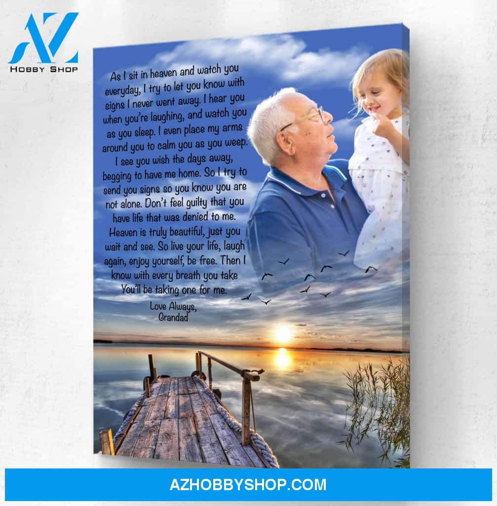 As I Sit In Heaven Second Wind Custom Canvas, Personalized Photo Memorial Canvas, Canvas Wall Art Gift For Family Gift for Remembrance