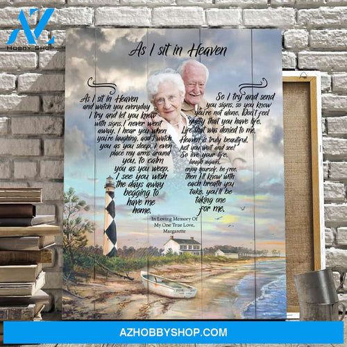 As I Sit In Heaven - Shorely Blessed, Canvas, Canvas Wall Art Gift For Family Gift for Remembrance
