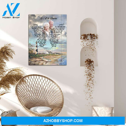 As I Sit In Heaven - Shorely Blessed, Personalized Photo Memorial Canvas, Canvas Wall Art Gift For Family Gift for Remembrance