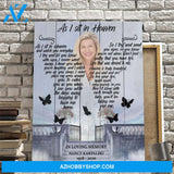 As I Sit In Heaven Stairway To Heaven Background, Personalized Photo Memorial Canvas, Canvas Wall Art Gift For Family Gift for Remembrance