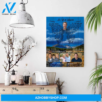 As I Sit In Heaven Timeless Realm Personalized Photo Memorial Canvas, Canvas Wall Art Gift For Family Gift for Remembrance