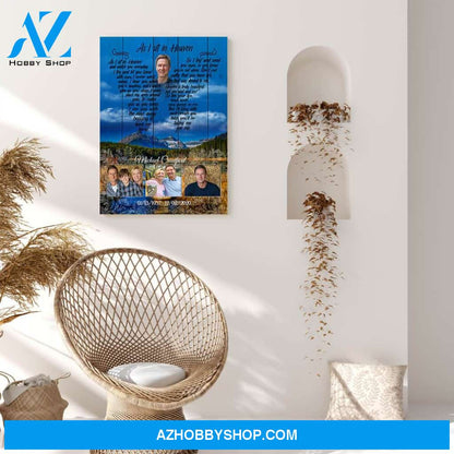As I Sit In Heaven Timeless Realm Personalized Photo Memorial Canvas, Canvas Wall Art Gift For Family Gift for Remembrance