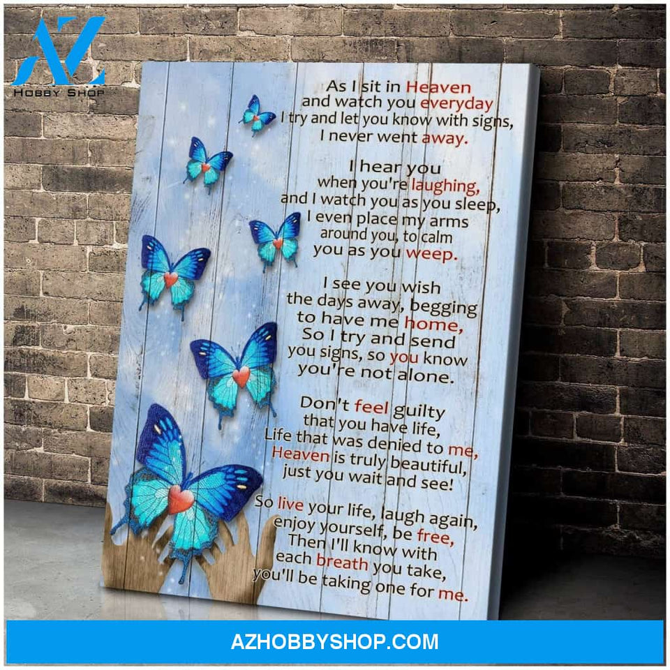 Zalooo As I Sit In Heaven V3 Butterfly Wall Art Canvas