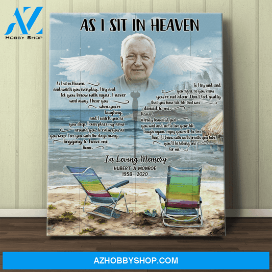 Personalized Canvas, As I Sit In The Heaven Me With Your Photo Canvas Wall Art Pefect Best Friend Gifts