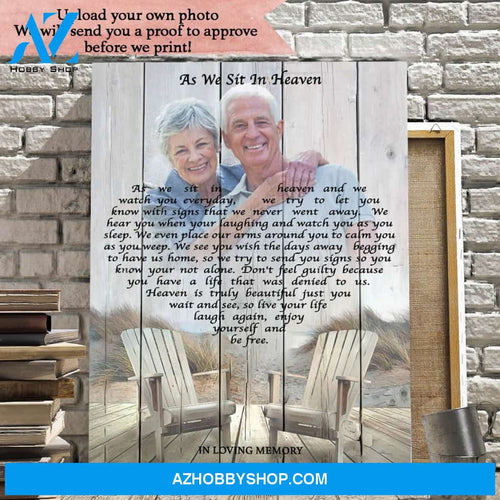 As We Sit In Heaven Background, Personalized Photo Memorial Canvas, Canvas Wall Art Gift For Family Gift for Remembrance