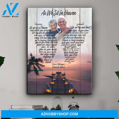 As We Sit In Heaven, Lanterns By The Sea, Personalized Photo Memorial Canvas, Canvas Wall Art Gift For Family Gift for Remembrance