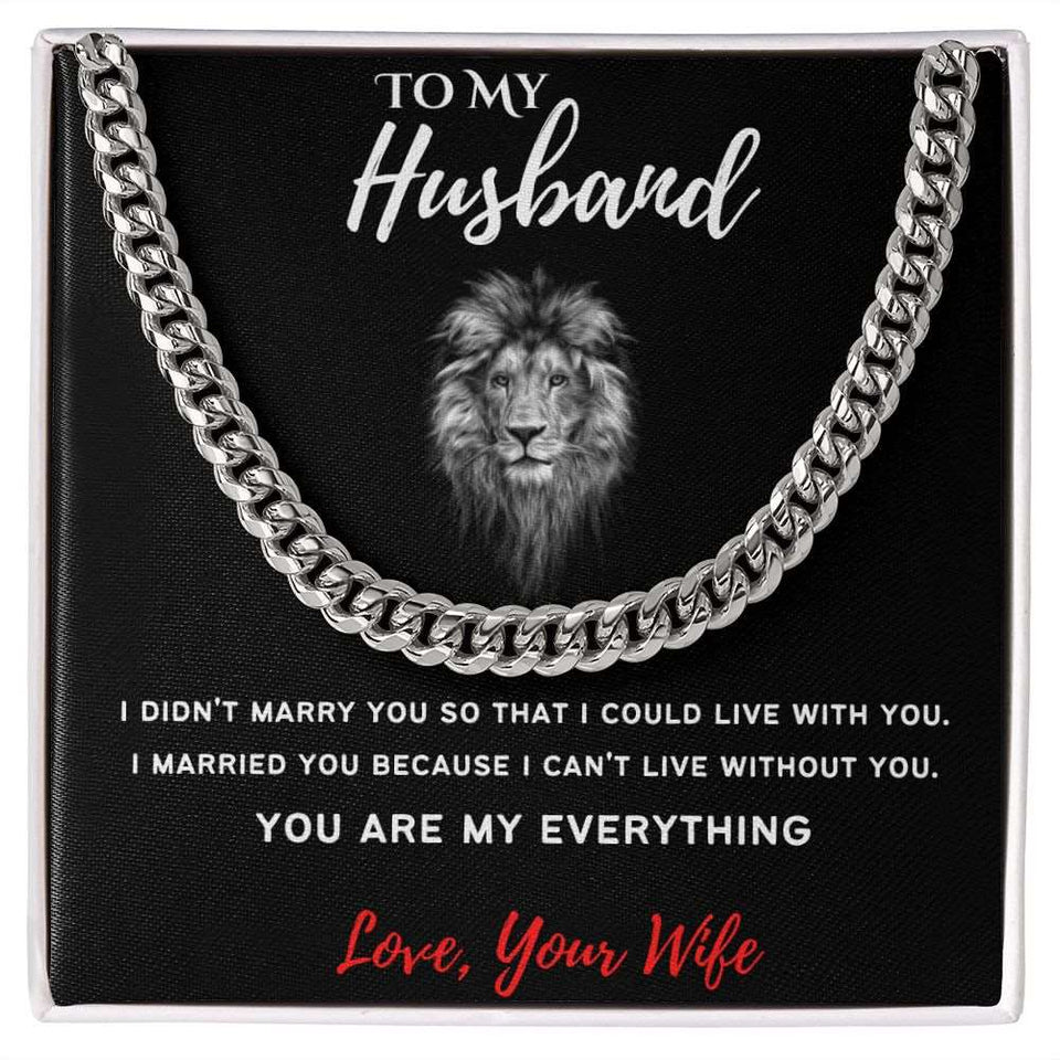 To My Husband - Cuban Link Chain Gift For Mom, necklace For Wife, Gift For Mother's Day