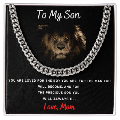 To My Son From Mom - Cuban Necklace Gift For Mom, necklace For Wife, Gift For Mother's Day