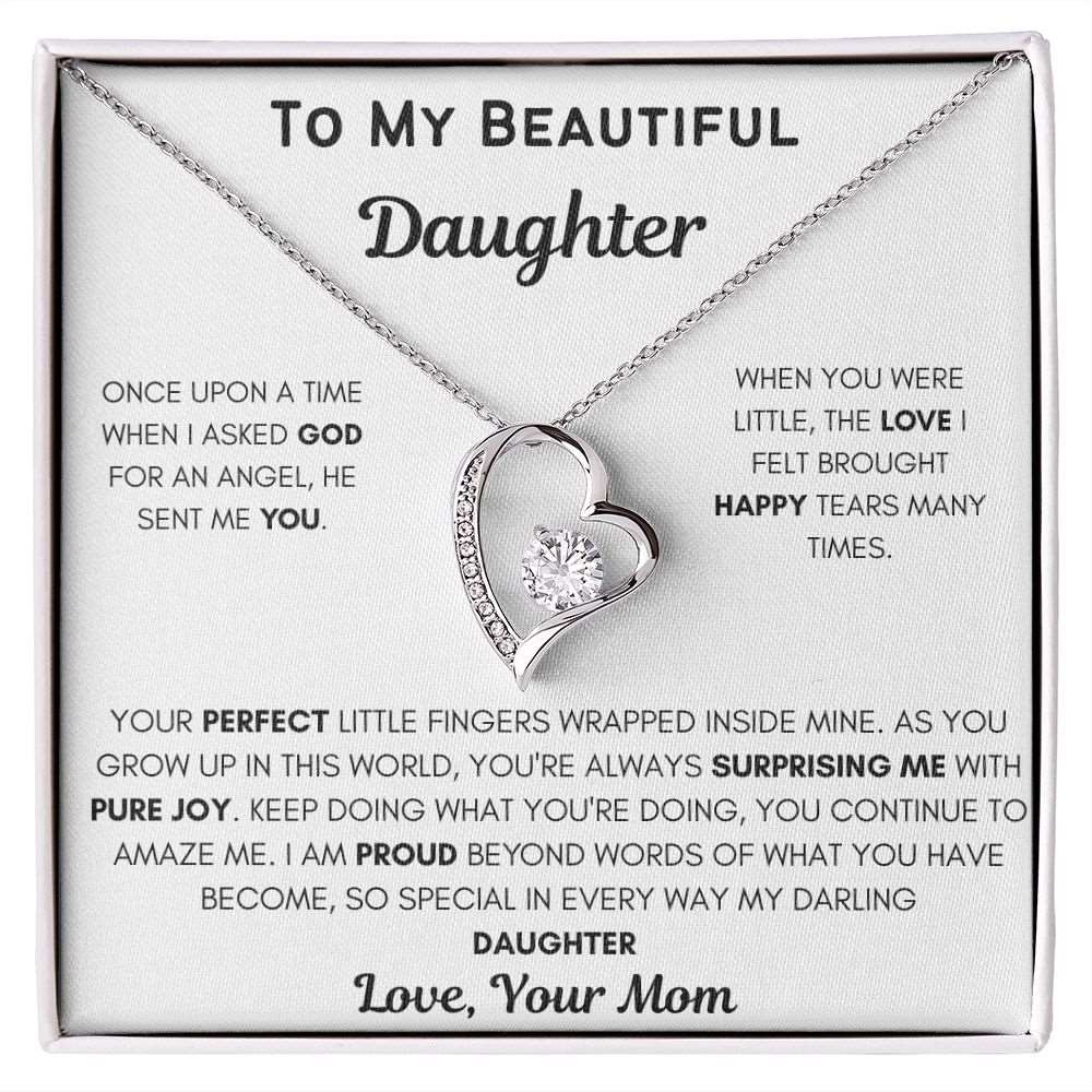 To My Daughter - Forever Love Necklace - Once Upon a Time Gift For Mom, necklace For Wife, Gift For Mother's Day
