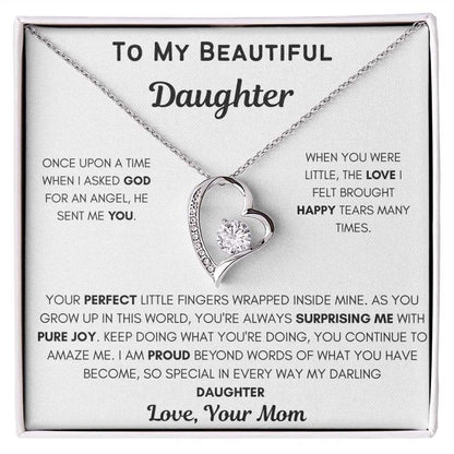 To My Daughter - Forever Love Necklace - Once Upon a Time Gift For Mom, necklace For Wife, Gift For Mother's Day