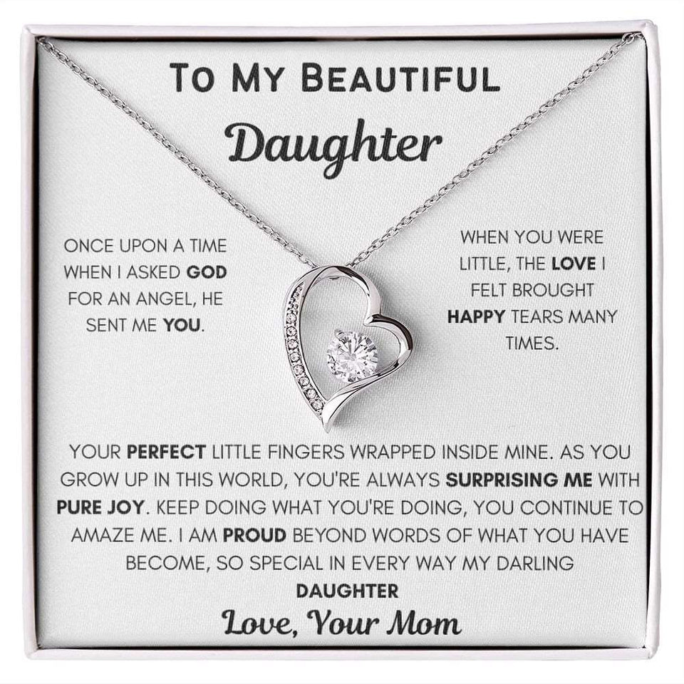 To My Daughter - Forever Love Necklace - Once Upon a Time Gift For Mom, necklace For Wife, Gift For Mother's Day