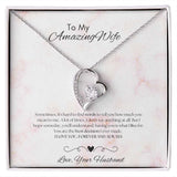 To My Amazing Wife - Forever Love Necklace - Light Pink Gift For Mom, necklace For Wife, Gift For Mother's Day