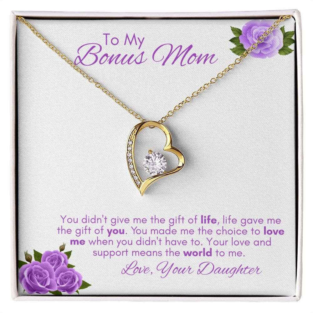 To My Bonus Mom - Forever Love Necklace Gift For Mom, necklace For Wife, Gift For Mother's Day