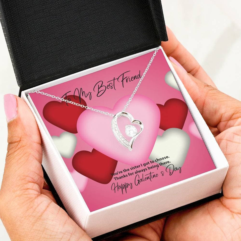 To My Best Friend Galentine's Day Forever Love Necklace