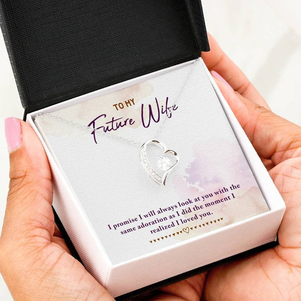 To My Future Wife Forever Love Necklace (14K White Gold Finish)
