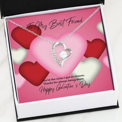 To My Best Friend Galentine's Day Forever Love Necklace