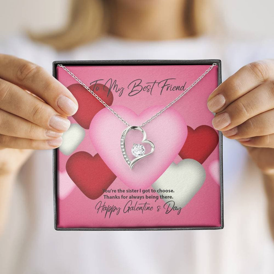To My Best Friend Galentine's Day Forever Love Necklace
