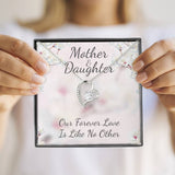 Mother and Daughter Like No Other Forever Love Necklace (14K White Gold Finish)
