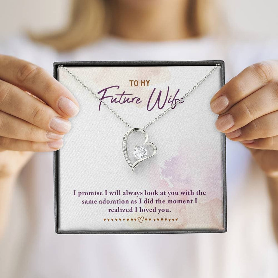 To My Future Wife Forever Love Necklace (14K White Gold Finish)