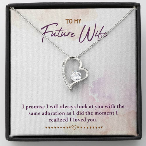 To My Future Wife Forever Love Necklace (14K White Gold Finish)