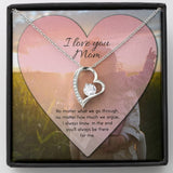 To Mom No Matter What Forever Love Necklace (14K White Gold)