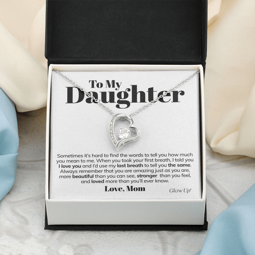 Namashops - Forever Love Necklace - To My Daughter - Always Remember - Forever Love Necklace, Gift For Wife, For Mom, Gift For Christmas, Birthday