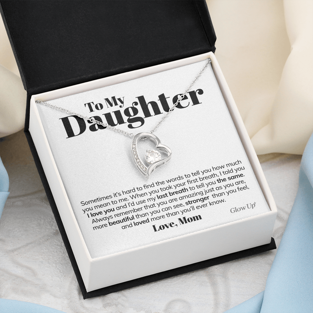 Namashops - Forever Love Necklace - To My Daughter - Always Remember - Forever Love Necklace, Gift For Wife, For Mom, Gift For Christmas, Birthday