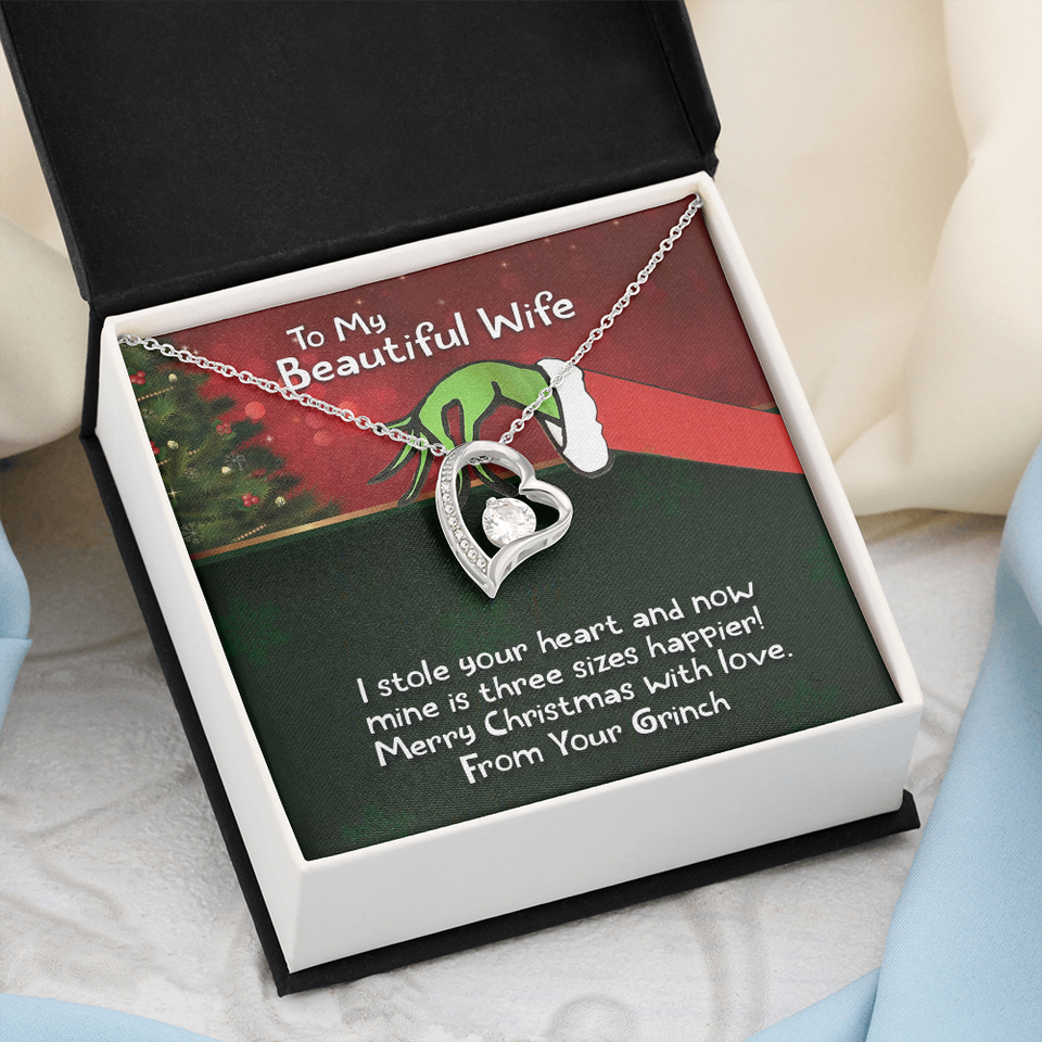 To My Beautiful Wife - Merry Christmas With Love - Forever Love Necklace