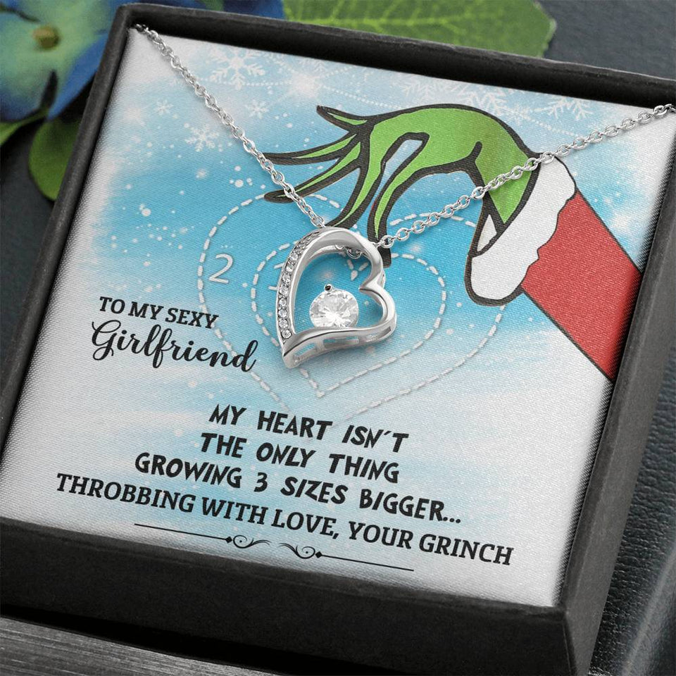 To My Sexy Girlfriend - Throbbing With Love - Grinch Forever Love Necklace